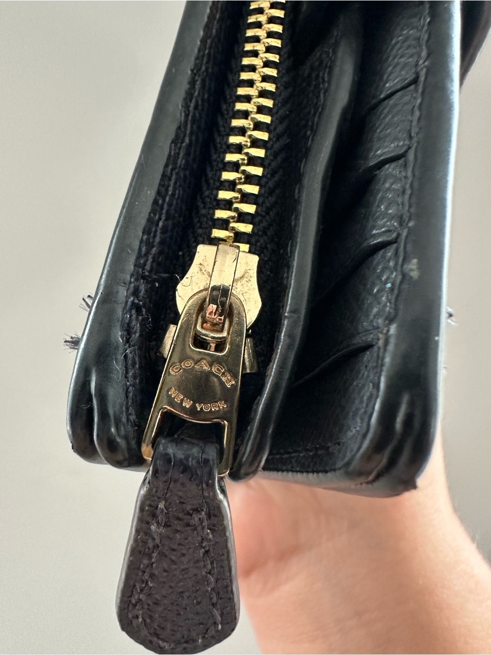 Coach Pebbled Leather Compact Wallet in Midnight Blue - Picture 7 of 10